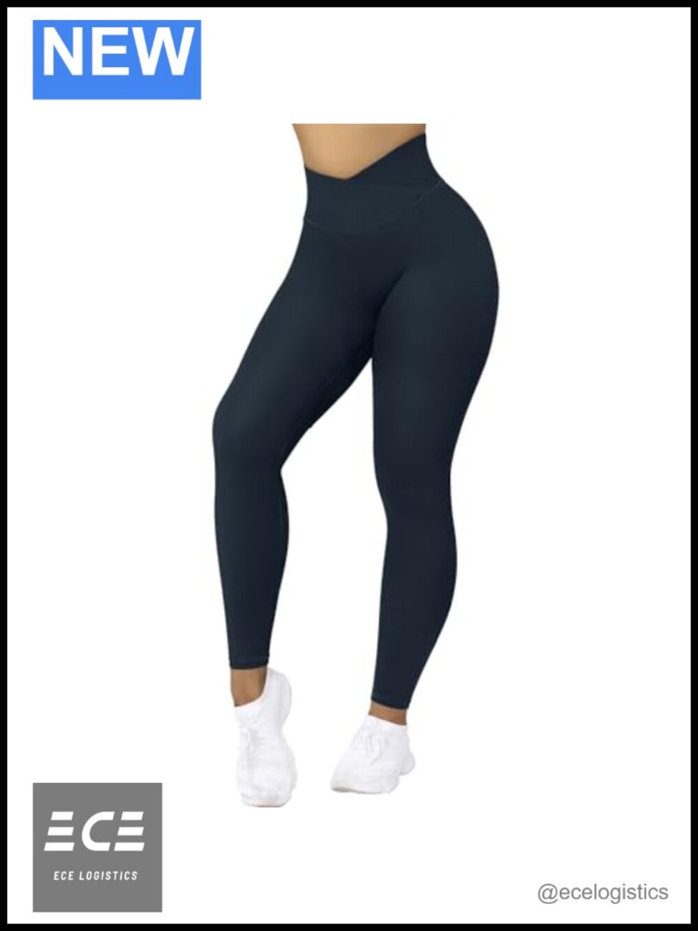 MOOSLOVER Women V Cross Waist Butt Lifting Leggings with Pockets High Waisted